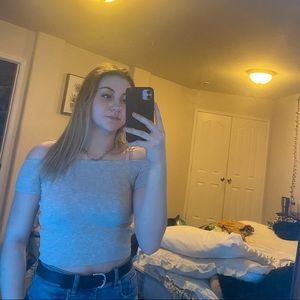 Forever 21 Gray off the shoulder top